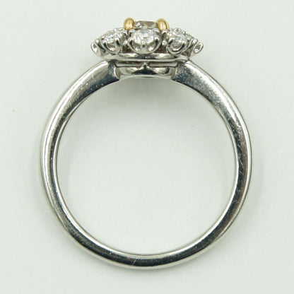 Pt900/K18ダイヤモンドリング「フラワー」 BD0.30ct　D0.30ct リングサイズ11号 重量4.55ｇ(石の重量含む) （中古）