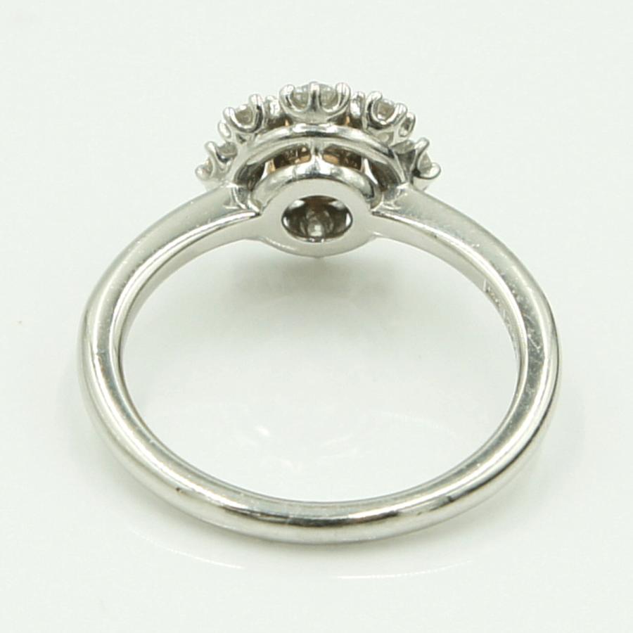 Pt900/K18ダイヤモンドリング「フラワー」 BD0.30ct　D0.30ct リングサイズ11号 重量4.55ｇ(石の重量含む) （中古）