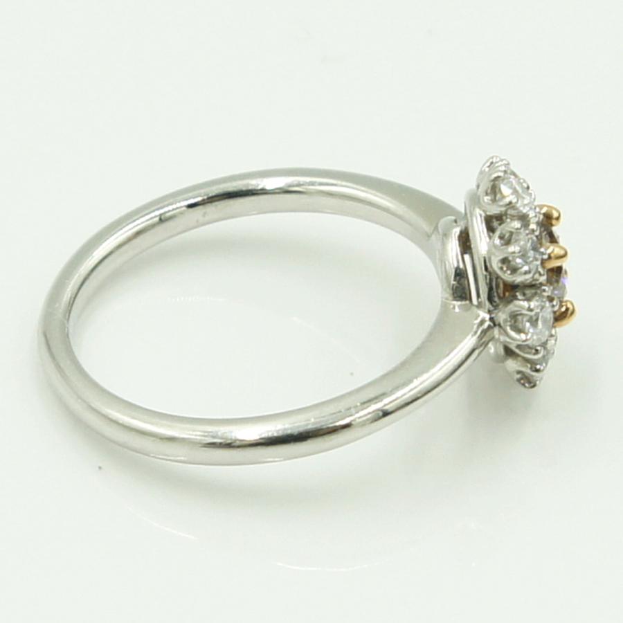 Pt900/K18ダイヤモンドリング「フラワー」 BD0.30ct　D0.30ct リングサイズ11号 重量4.55ｇ(石の重量含む) （中古）