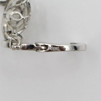 K18WGイヤリング　垂れ下がり　フープピアス　重量2.22ｇ(両耳合計・石の重量含む) （中古）