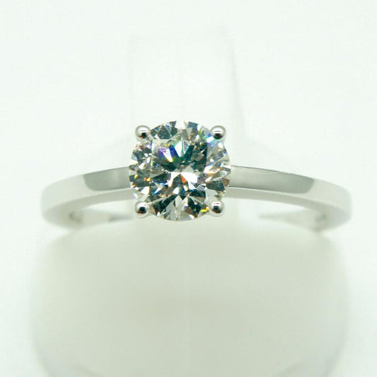 K18WGダイヤモンドリング 0.7ct　Hカラー/VVS1/EX　鑑定書有り　リングサイズ8号　重量2.7ｇ（中古）