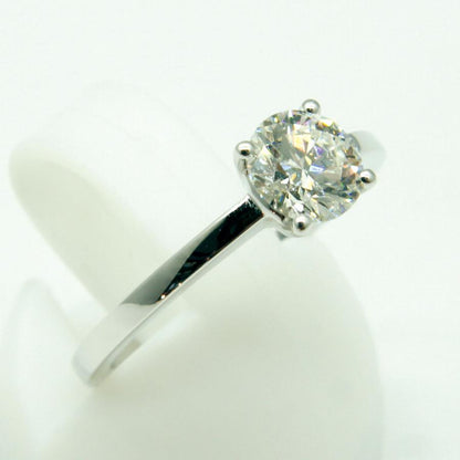 K18WGダイヤモンドリング 0.7ct　Hカラー/VVS1/EX　鑑定書有り　リングサイズ8号　重量2.7ｇ（中古）