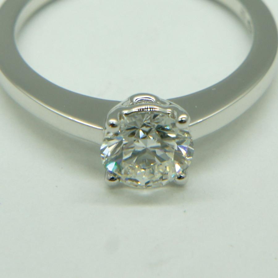K18WGダイヤモンドリング 0.7ct　Hカラー/VVS1/EX　鑑定書有り　リングサイズ8号　重量2.7ｇ（中古）
