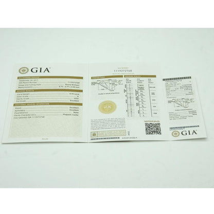 K18WGダイヤモンドリング 0.7ct　Hカラー/VVS1/EX　鑑定書有り　リングサイズ8号　重量2.7ｇ（中古）