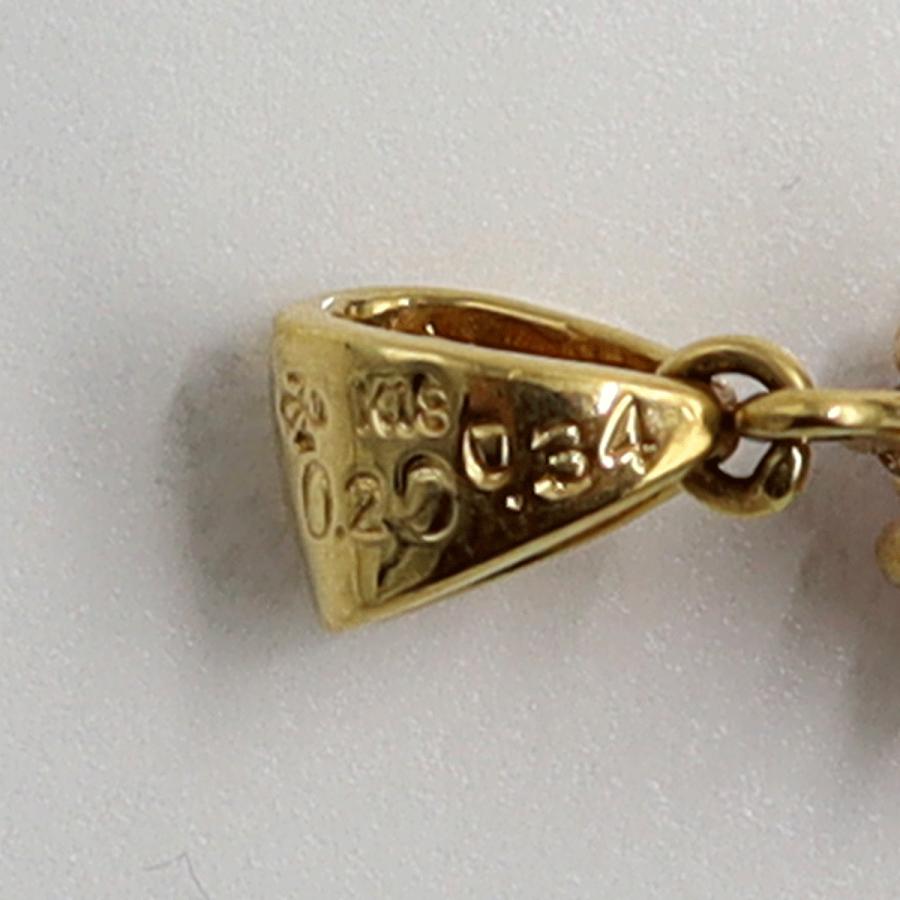 K18ルビーダイヤペンダントトップ　R0.34ct　D0.20ct　重量3.20ｇ(石の重量含む)　レディース（中古）