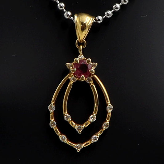 K18ルビーダイヤペンダントトップ　R0.34ct　D0.20ct　重量3.20ｇ(石の重量含む)　レディース（中古）