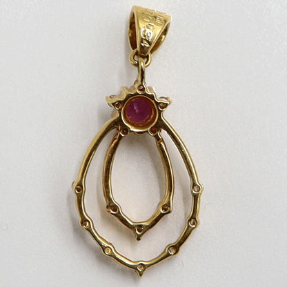 K18ルビーダイヤペンダントトップ　R0.34ct　D0.20ct　重量3.20ｇ(石の重量含む)　レディース（中古）