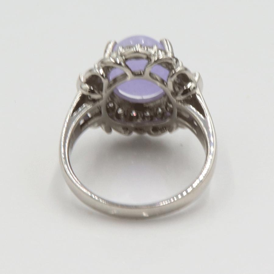 Pt900ラベンダーヒスイリング　K4.10ct　D0.50ct　リングサイズ11号　重量8.54ｇ(石の重量含む)　 レディース(中古)