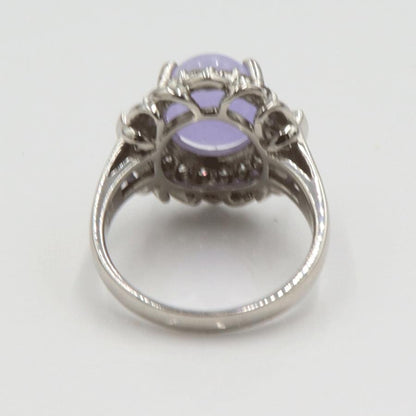 Pt900ラベンダーヒスイリング　K4.10ct　D0.50ct　リングサイズ11号　重量8.54ｇ(石の重量含む)　 レディース(中古)