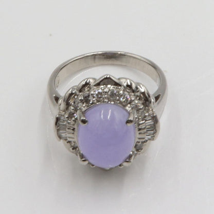 Pt900ラベンダーヒスイリング　K4.10ct　D0.50ct　リングサイズ11号　重量8.54ｇ(石の重量含む)　 レディース(中古)