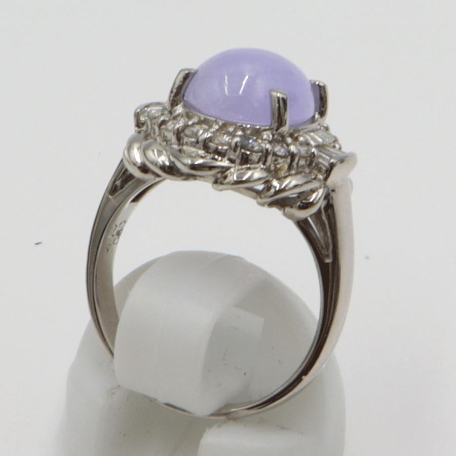 Pt900ラベンダーヒスイリング　K4.10ct　D0.50ct　リングサイズ11号　重量8.54ｇ(石の重量含む)　 レディース(中古)
