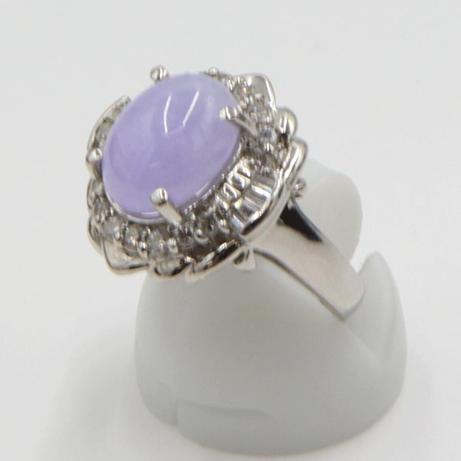 Pt900ラベンダーヒスイリング　K4.10ct　D0.50ct　リングサイズ11号　重量8.54ｇ(石の重量含む)　 レディース(中古)