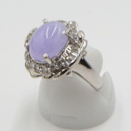 Pt900ラベンダーヒスイリング　K4.10ct　D0.50ct　リングサイズ11号　重量8.54ｇ(石の重量含む)　 レディース(中古)