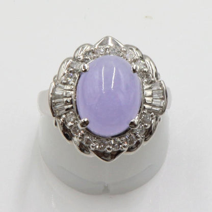 Pt900ラベンダーヒスイリング　K4.10ct　D0.50ct　リングサイズ11号　重量8.54ｇ(石の重量含む)　 レディース(中古)