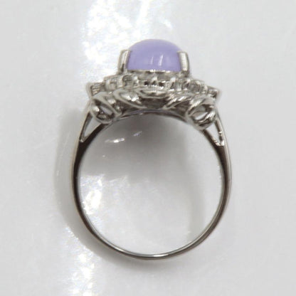 Pt900ラベンダーヒスイリング　K4.10ct　D0.50ct　リングサイズ11号　重量8.54ｇ(石の重量含む)　 レディース(中古)