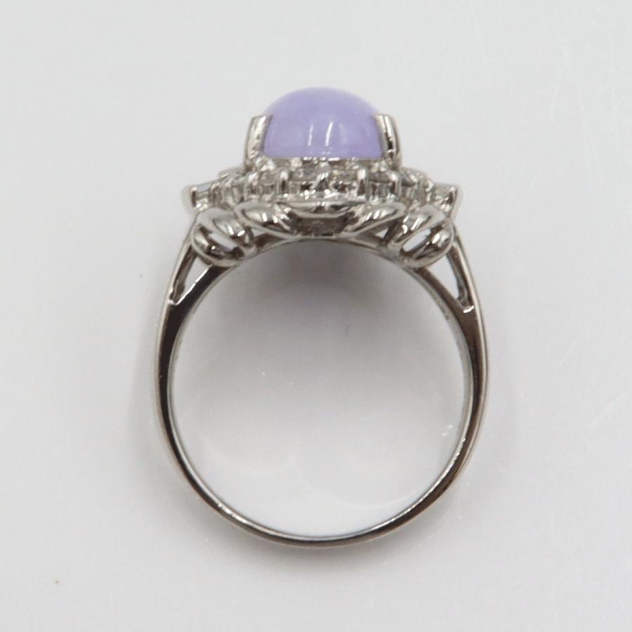 Pt900ラベンダーヒスイリング　K4.10ct　D0.50ct　リングサイズ11号　重量8.54ｇ(石の重量含む)　 レディース(中古)