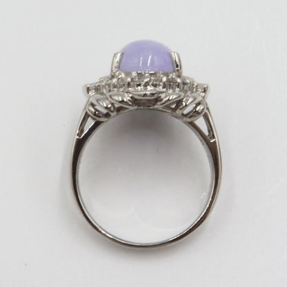 Pt900ラベンダーヒスイリング　K4.10ct　D0.50ct　リングサイズ11号　重量8.54ｇ(石の重量含む)　 レディース(中古)