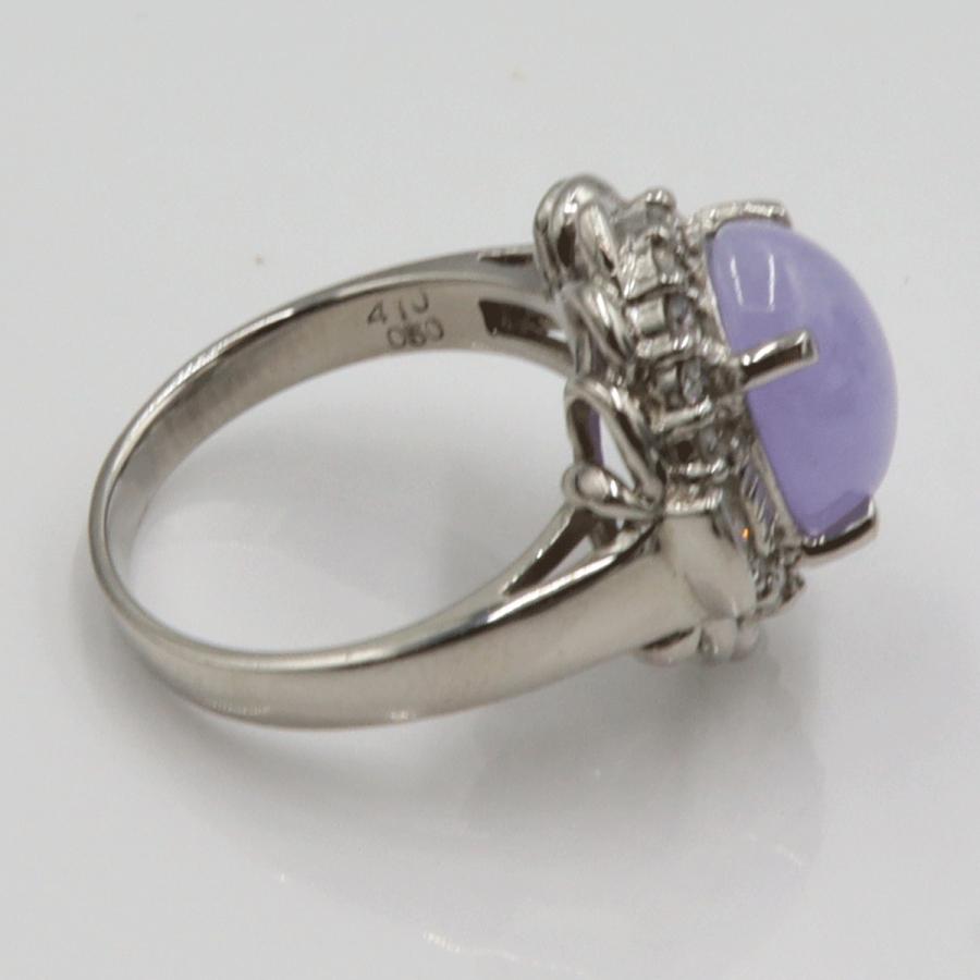 Pt900ラベンダーヒスイリング　K4.10ct　D0.50ct　リングサイズ11号　重量8.54ｇ(石の重量含む)　 レディース(中古)