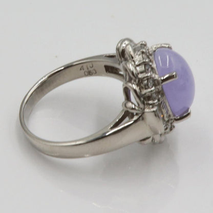 Pt900ラベンダーヒスイリング　K4.10ct　D0.50ct　リングサイズ11号　重量8.54ｇ(石の重量含む)　 レディース(中古)