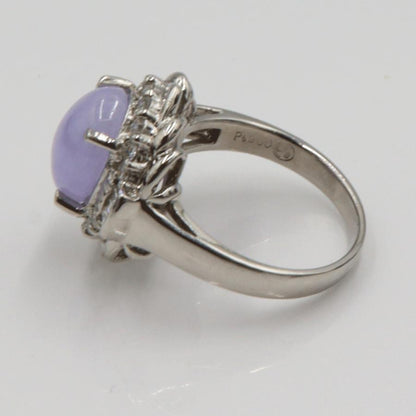 Pt900ラベンダーヒスイリング　K4.10ct　D0.50ct　リングサイズ11号　重量8.54ｇ(石の重量含む)　 レディース(中古)