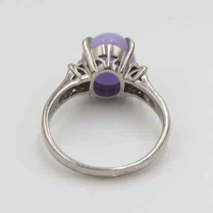 Pt900ラベンダーヒスイリング　J5.00ct　D0.18ct　リングサイズ15号　重量6.38ｇ(石の重量含む)　 レディース(中古)