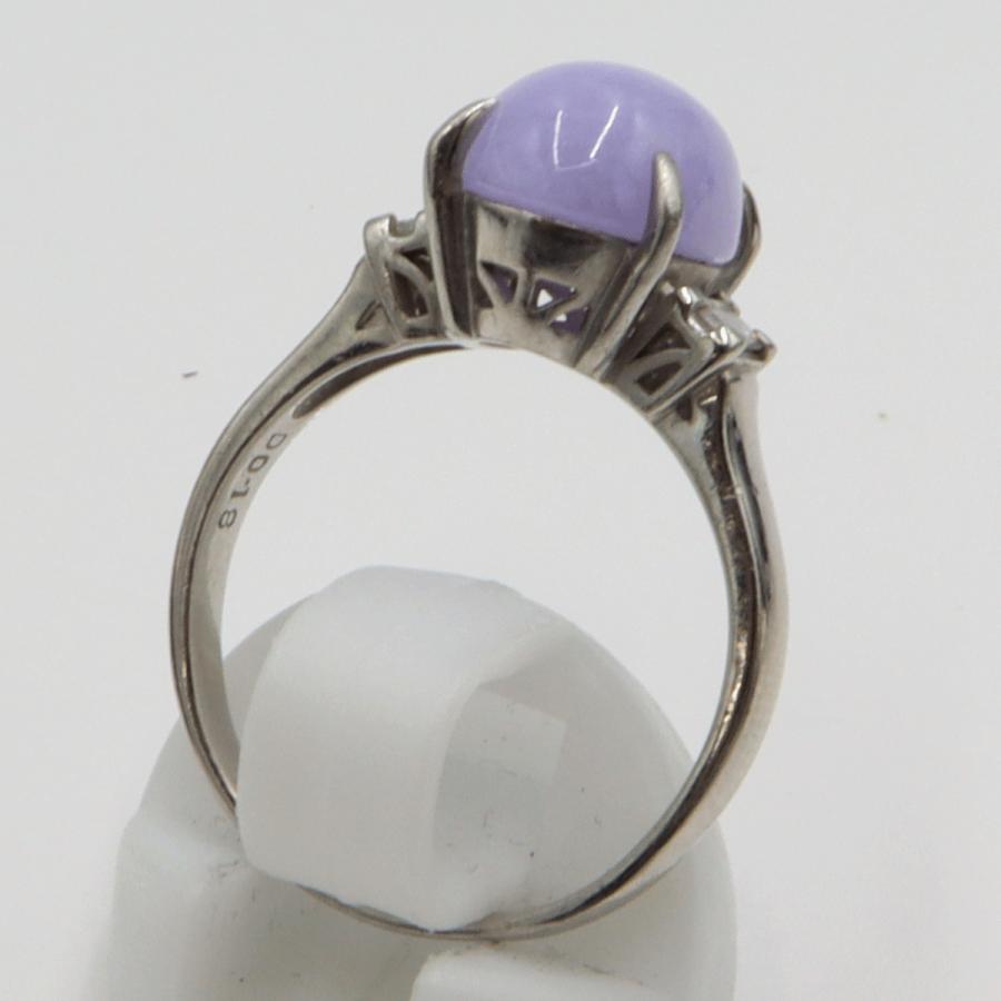 Pt900ラベンダーヒスイリング　J5.00ct　D0.18ct　リングサイズ15号　重量6.38ｇ(石の重量含む)　 レディース(中古)