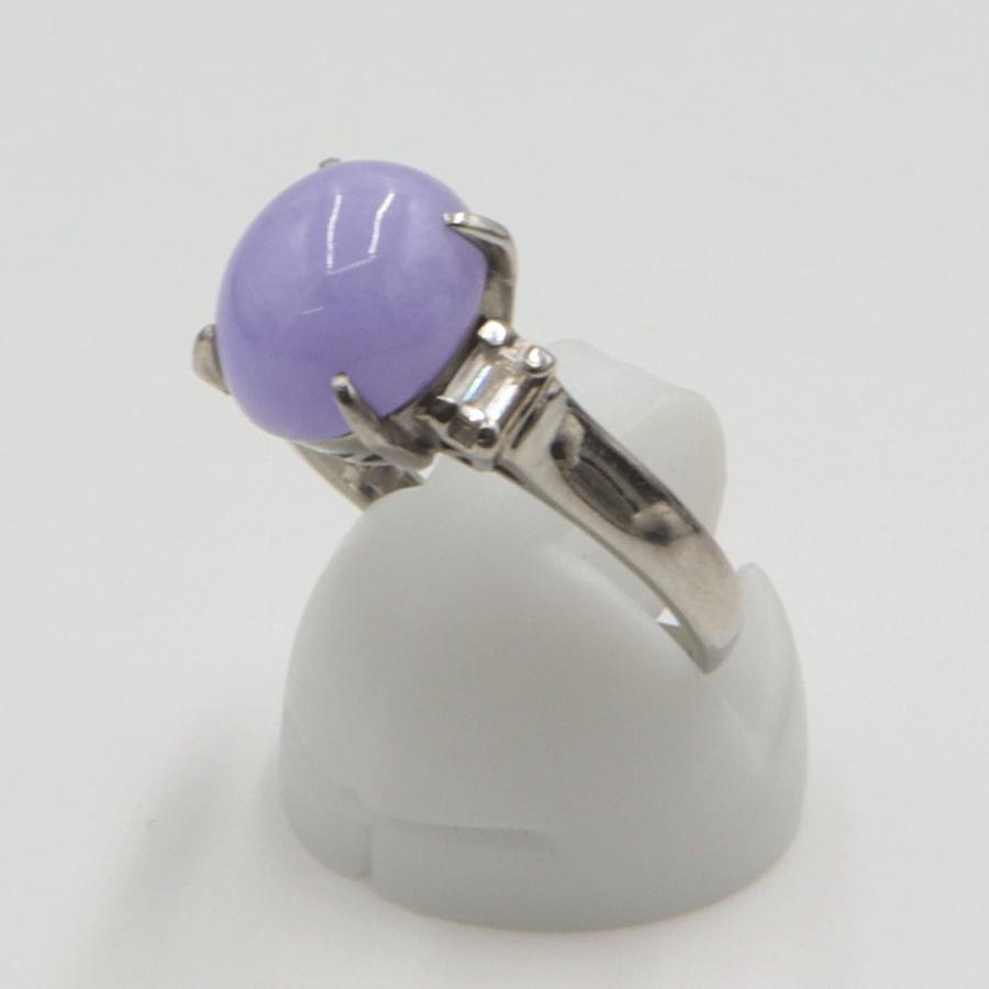 Pt900ラベンダーヒスイリング　J5.00ct　D0.18ct　リングサイズ15号　重量6.38ｇ(石の重量含む)　 レディース(中古)