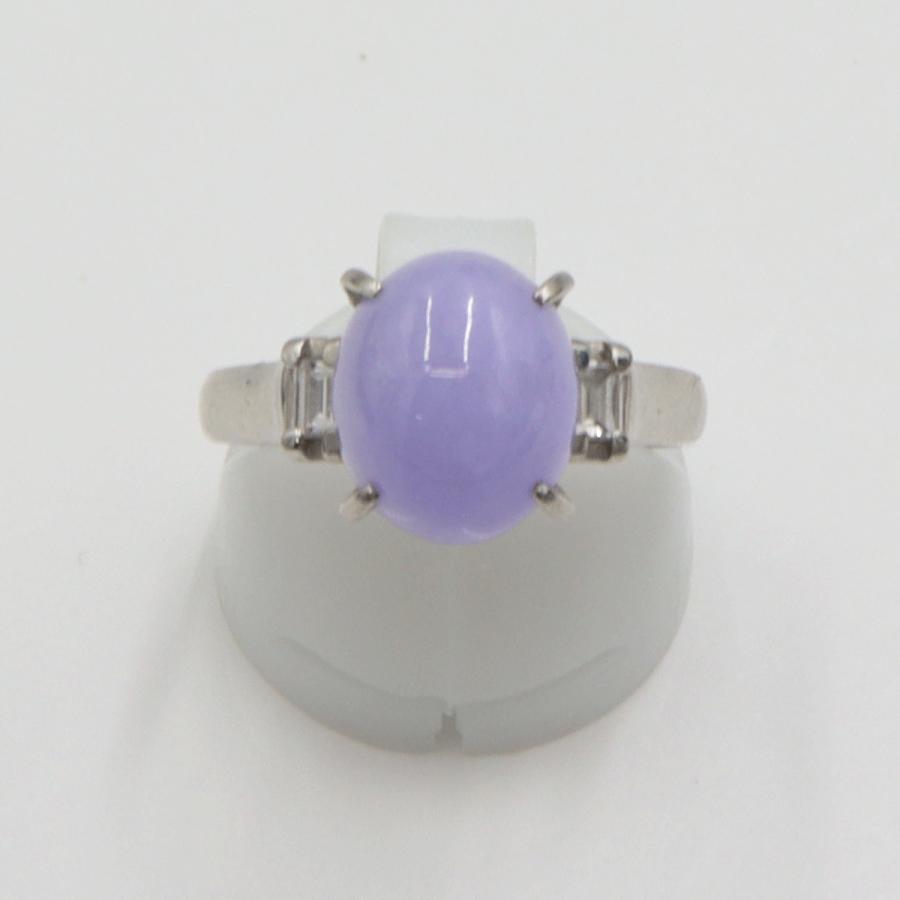 Pt900ラベンダーヒスイリング　J5.00ct　D0.18ct　リングサイズ15号　重量6.38ｇ(石の重量含む)　 レディース(中古)