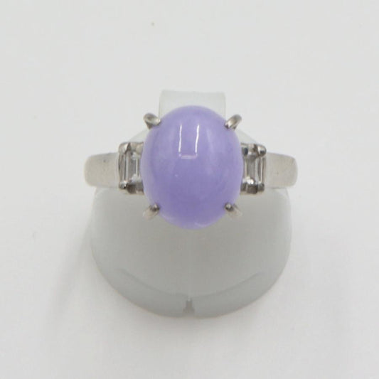 Pt900ラベンダーヒスイリング　J5.00ct　D0.18ct　リングサイズ15号　重量6.38ｇ(石の重量含む)　 レディース(中古)