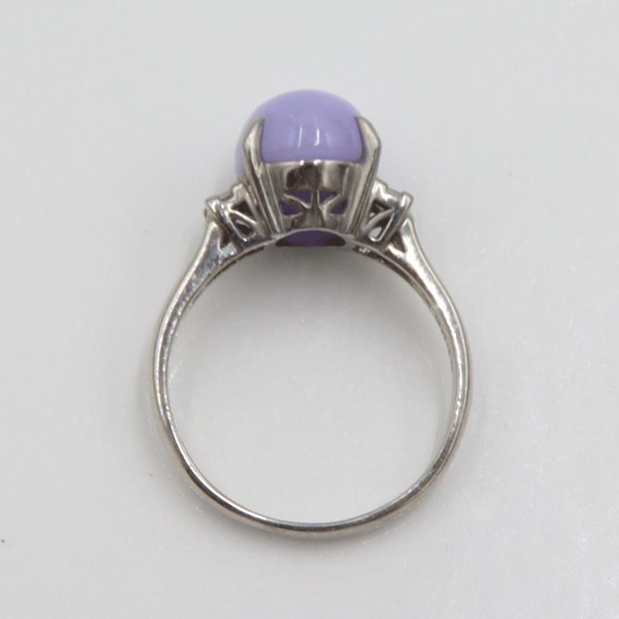 Pt900ラベンダーヒスイリング　J5.00ct　D0.18ct　リングサイズ15号　重量6.38ｇ(石の重量含む)　 レディース(中古)