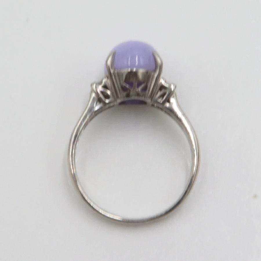 Pt900ラベンダーヒスイリング　J5.00ct　D0.18ct　リングサイズ15号　重量6.38ｇ(石の重量含む)　 レディース(中古)