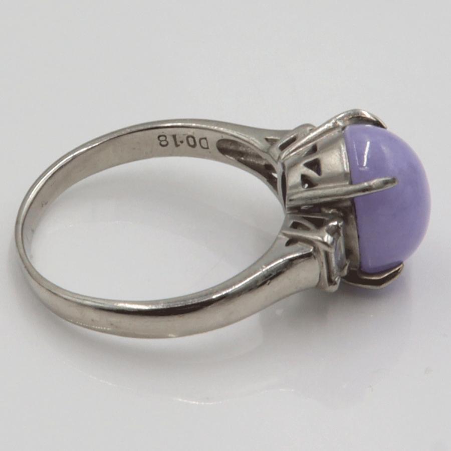 Pt900ラベンダーヒスイリング　J5.00ct　D0.18ct　リングサイズ15号　重量6.38ｇ(石の重量含む)　 レディース(中古)