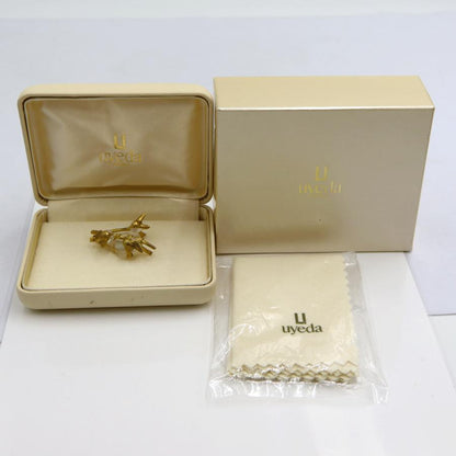 ウエダジュエラー(Uyeda Jeweller)　K18パールブローチ「小鳥」　重量10.26ｇ(石の重量含む) 　レディース（中古）