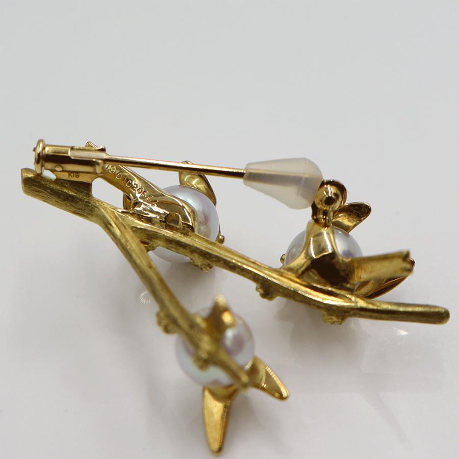 ウエダジュエラー(Uyeda Jeweller)　K18パールブローチ「小鳥」　重量10.26ｇ(石の重量含む) 　レディース（中古）
