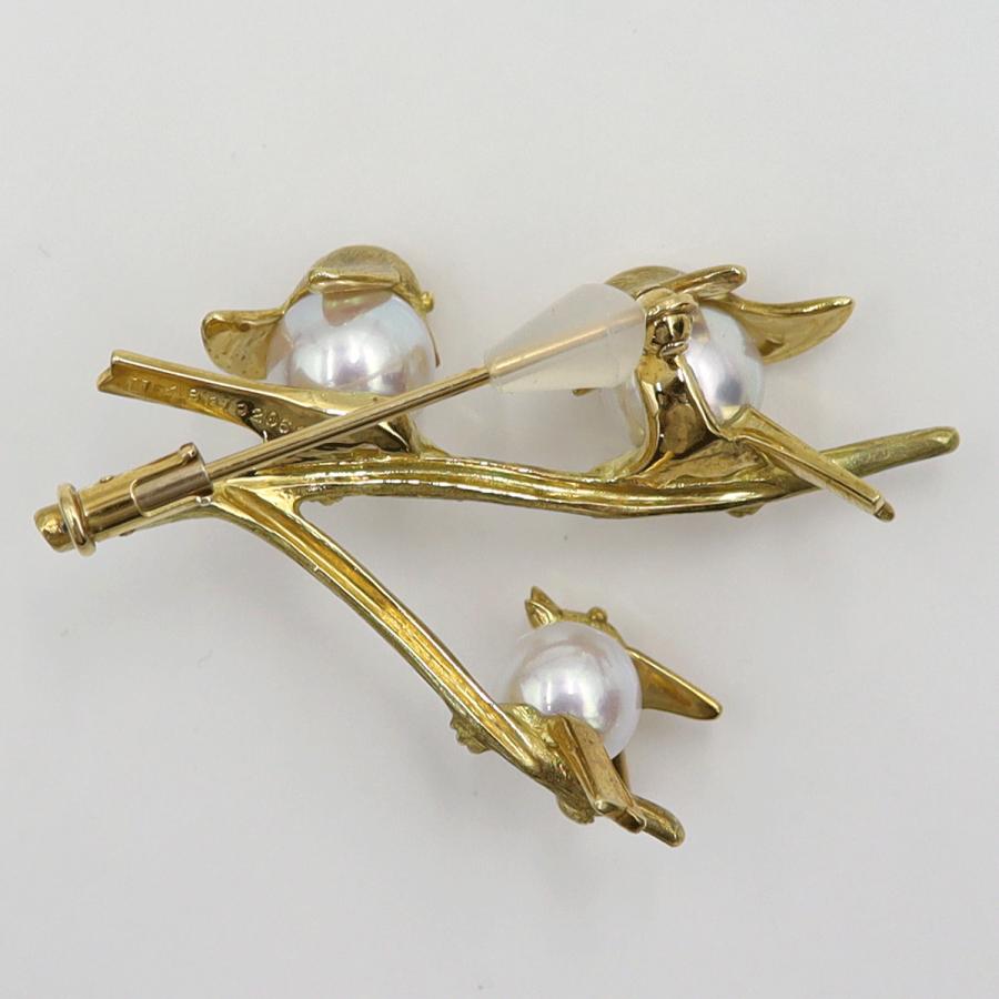 ウエダジュエラー(Uyeda Jeweller)　K18パールブローチ「小鳥」　重量10.26ｇ(石の重量含む) 　レディース（中古）