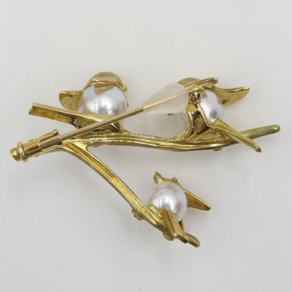 ウエダジュエラー(Uyeda Jeweller)　K18パールブローチ「小鳥」　重量10.26ｇ(石の重量含む) 　レディース（中古）
