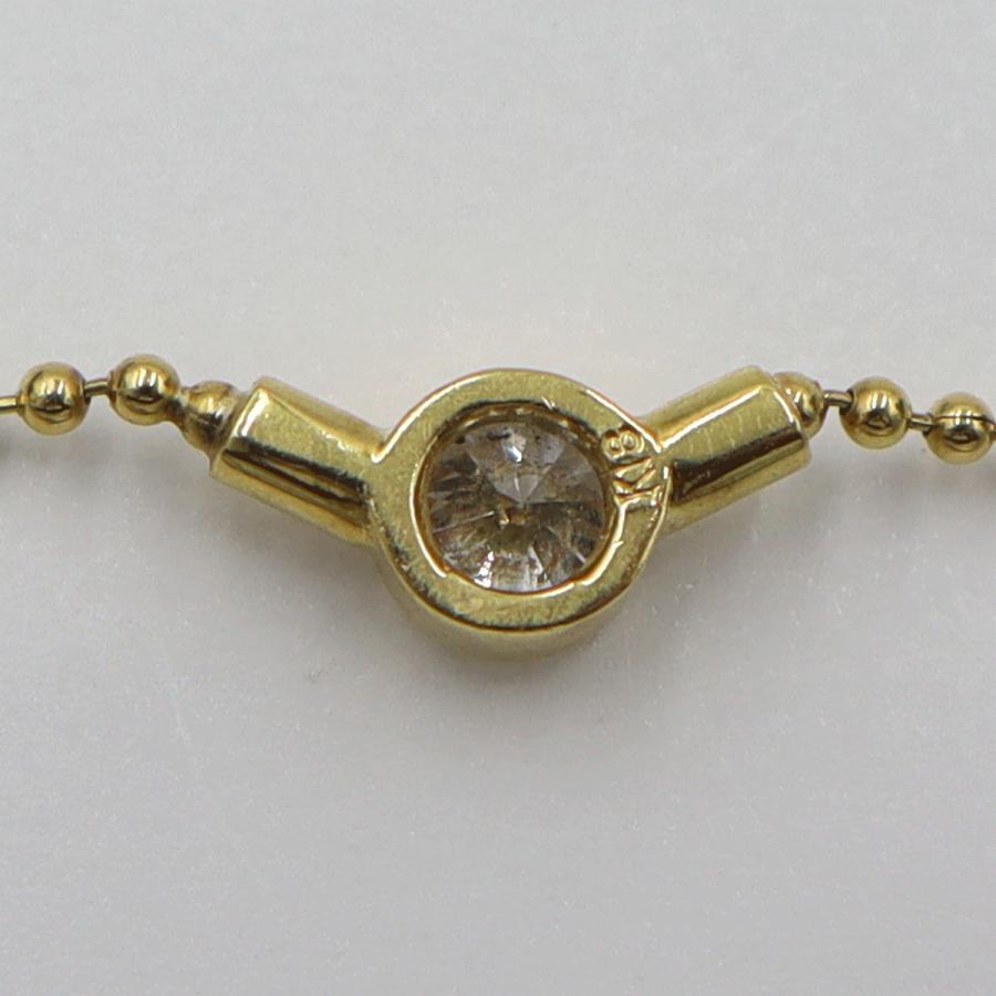 K18ダイヤペンダントネックレス　D0.28ct　ネック長さ:40cm　重量2.98ｇ(石の重量を含む) (中古)