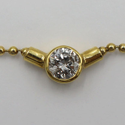 K18ダイヤペンダントネックレス　D0.28ct　ネック長さ:40cm　重量2.98ｇ(石の重量を含む) (中古)