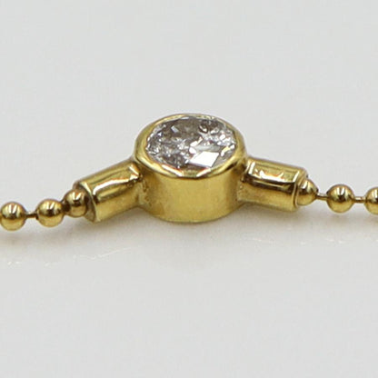 K18ダイヤペンダントネックレス　D0.28ct　ネック長さ:40cm　重量2.98ｇ(石の重量を含む) (中古)