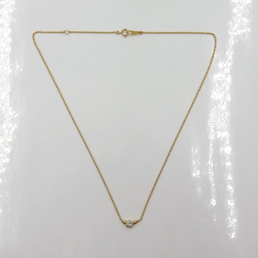 K18ダイヤペンダントネックレス　D0.28ct　ネック長さ:40cm　重量2.98ｇ(石の重量を含む) (中古)