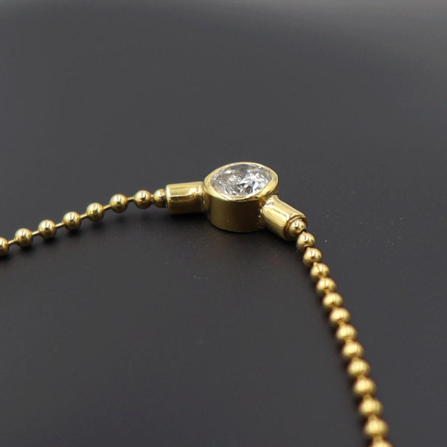 K18ダイヤペンダントネックレス　D0.28ct　ネック長さ:40cm　重量2.98ｇ(石の重量を含む) (中古)