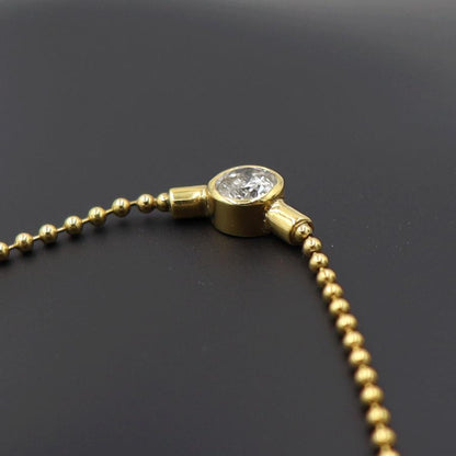 K18ダイヤペンダントネックレス　D0.28ct　ネック長さ:40cm　重量2.98ｇ(石の重量を含む) (中古)