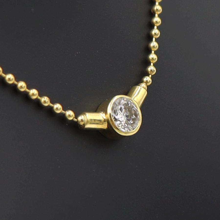 K18ダイヤペンダントネックレス　D0.28ct　ネック長さ:40cm　重量2.98ｇ(石の重量を含む) (中古)