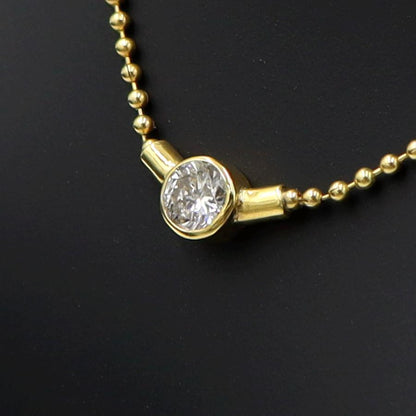 K18ダイヤペンダントネックレス　D0.28ct　ネック長さ:40cm　重量2.98ｇ(石の重量を含む) (中古)