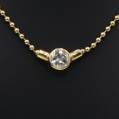 K18ダイヤペンダントネックレス　D0.28ct　ネック長さ:40cm　重量2.98ｇ(石の重量を含む) (中古)