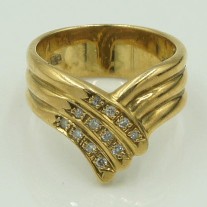 K18ダイヤモンドリング　D0.12ct　リングサイズ11号　重量6.59ｇ(石の重量含む)（中古）