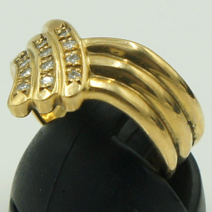 K18ダイヤモンドリング　D0.12ct　リングサイズ11号　重量6.59ｇ(石の重量含む)（中古）