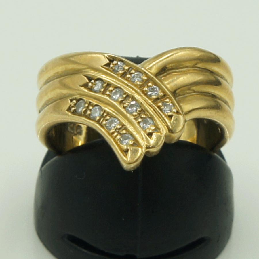 K18ダイヤモンドリング　D0.12ct　リングサイズ11号　重量6.59ｇ(石の重量含む)（中古）