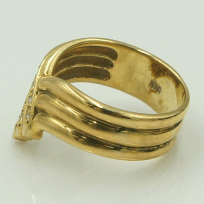 K18ダイヤモンドリング　D0.12ct　リングサイズ11号　重量6.59ｇ(石の重量含む)（中古）