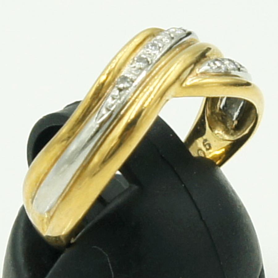 K18/Pt900ダイヤモンドリング　D0.05ct　リングサイズ13号　重量3.70ｇ(石の重量含む)（中古）